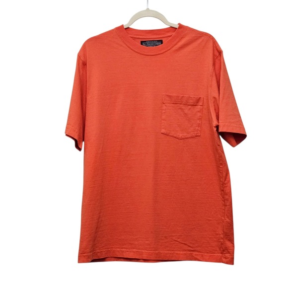 J. Peterman Other - The J. Peterman Company Mens Orange Crew Neck Pocket T Shirt Size L Basic Casual